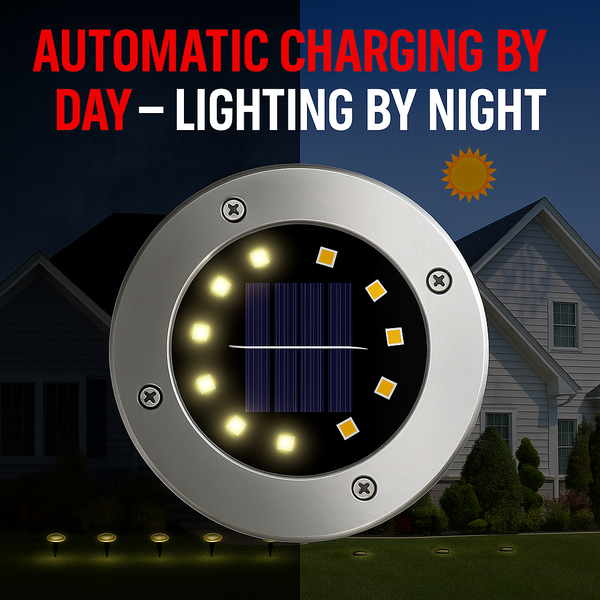 Outdoor LED Pathway Lighting – Forex SolarGlow™ Disk Lights