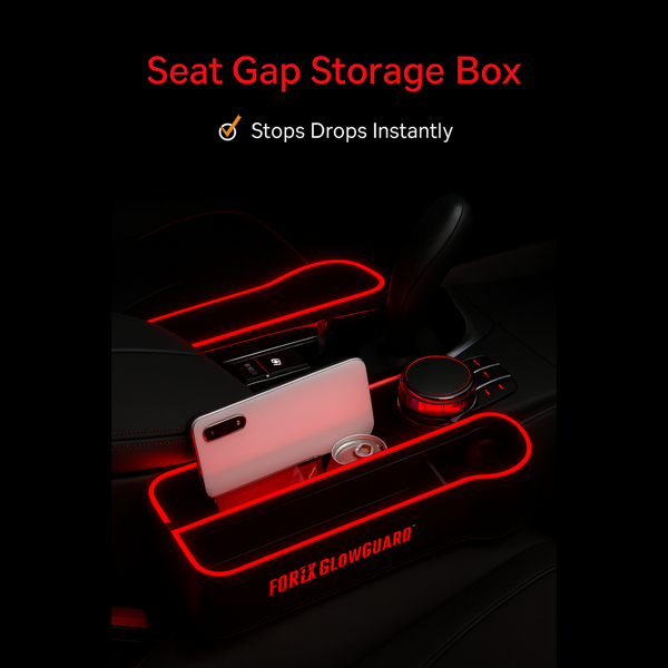 Forex GlowGuard™ Seat Gap Storage Box (LED + Dual USB)